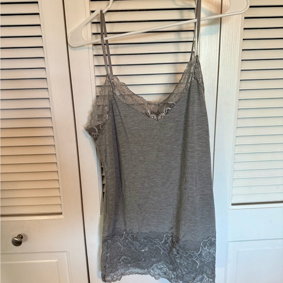 WHBM Gray Lace Trim Cami Top - Picture 5 of 7